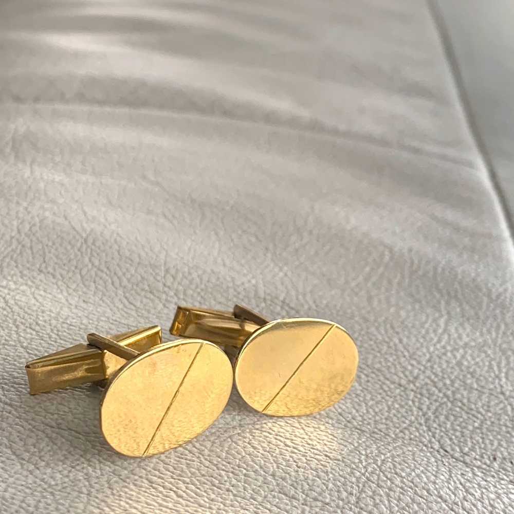 Vintage cufflinks, goldplated oval